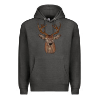 Charcoal Heather deer Premium Hoodie - JahusDesignShop