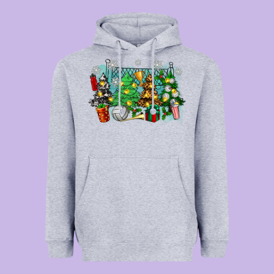 Christmas Trees With Tennis Heavyweight Hoodie Designed By Zillion Design Studio