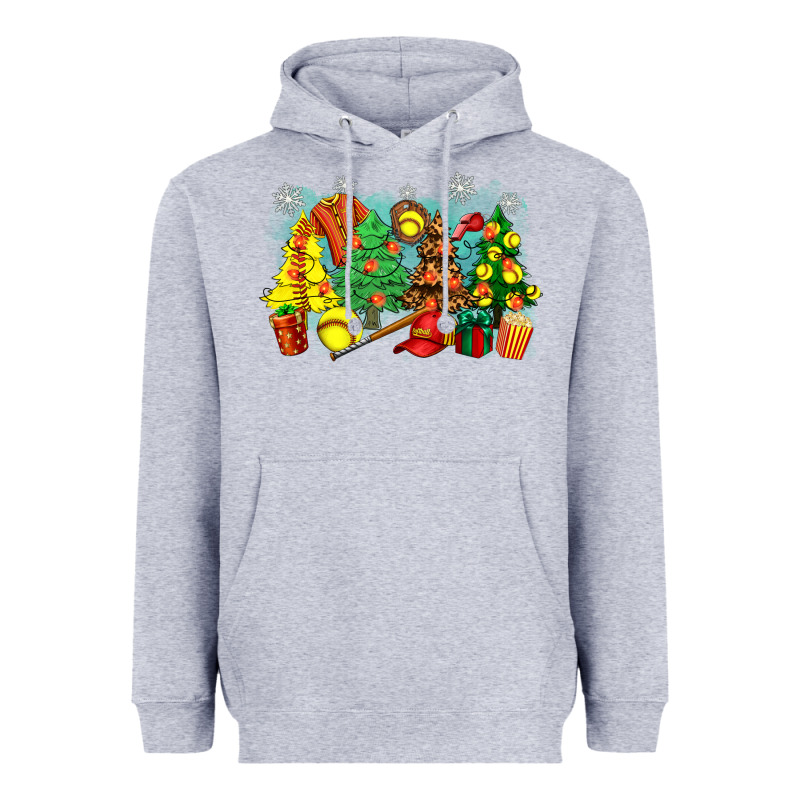 Christmas Trees With Softball Heavyweight Hoodie by Zillion Design Studio | Teevron