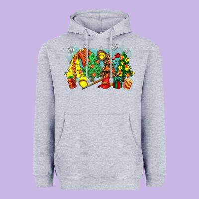 Christmas Trees With Softball Heavyweight Hoodie Designed By Zillion Design Studio