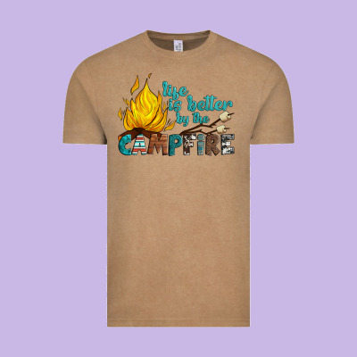 Life Is Better By The Campfire Vintage Tee Designed By Artiststas
