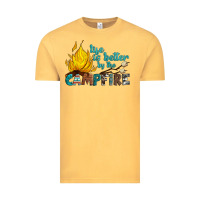 Vintage Mustard life is better by the campfire Vintage Tee - Artiststas