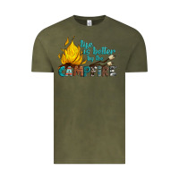Vintage Olive life is better by the campfire Vintage Tee - Artiststas