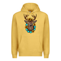 Antique Gold deer gemstone sunflower Premium Hoodie - JahusDesignShop