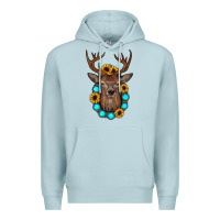 Blue Mist deer gemstone sunflower Premium Hoodie - JahusDesignShop