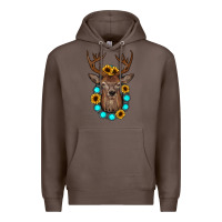 Coffee deer gemstone sunflower Premium Hoodie - JahusDesignShop