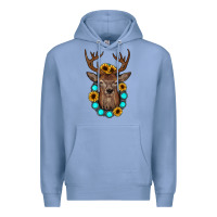 Colony Blue deer gemstone sunflower Premium Hoodie - JahusDesignShop