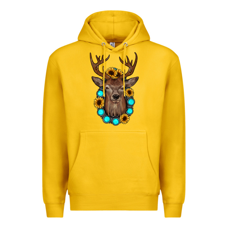 Deer Gemstone Sunflower Premium Hoodie by JahusDesignShop | Teevron