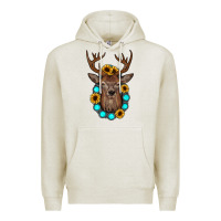Oatmeal Heather deer gemstone sunflower Premium Hoodie - JahusDesignShop
