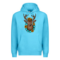 Ocean Blue deer gemstone sunflower Premium Hoodie - JahusDesignShop