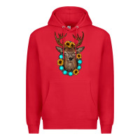 Red deer gemstone sunflower Premium Hoodie - JahusDesignShop