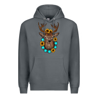 Rock deer gemstone sunflower Premium Hoodie - JahusDesignShop