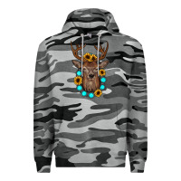 Slate Camo deer gemstone sunflower Premium Hoodie - JahusDesignShop