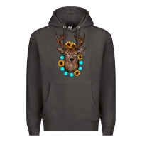 Smoke deer gemstone sunflower Premium Hoodie - JahusDesignShop