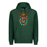 Sports Green deer gemstone sunflower Premium Hoodie - JahusDesignShop