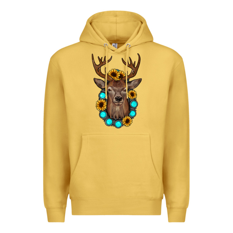 Deer Gemstone Sunflower Premium Hoodie by JahusDesignShop | Teevron