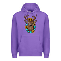 Purple deer gemstone sunflower Premium Hoodie - JahusDesignShop