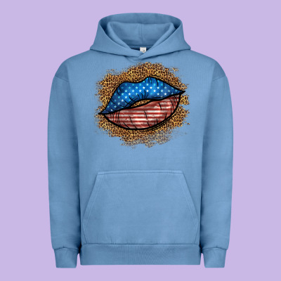 Western 4 Of July Lips Urban Hoodie Designed By Bundleandbundleshop