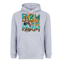 Heather Grey farm sweet farm with horses Heavyweight Hoodie - texasbilliewilder