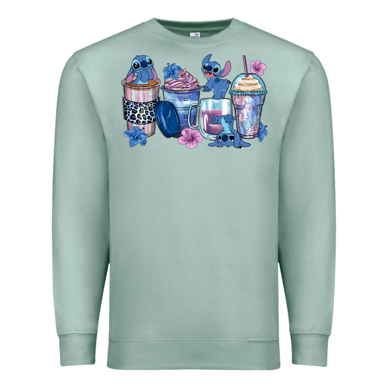 Stitch Coffee Cups Premium Sweatshirt by Zillion Design Studio | Teevron