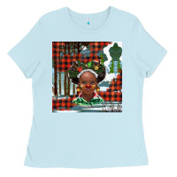 Baby Blue Christmas African girl Ladies Tee - BarkalooDesign