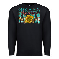 Black western blessed mom with sunflower Premium Sweatshirt - texasbilliewilder