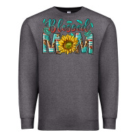 Charcoal Heather western blessed mom with sunflower Premium Sweatshirt - texasbilliewilder