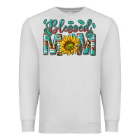 Dove Grey western blessed mom with sunflower Premium Sweatshirt - texasbilliewilder