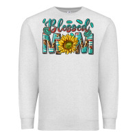 Oatmeal Heather western blessed mom with sunflower Premium Sweatshirt - texasbilliewilder