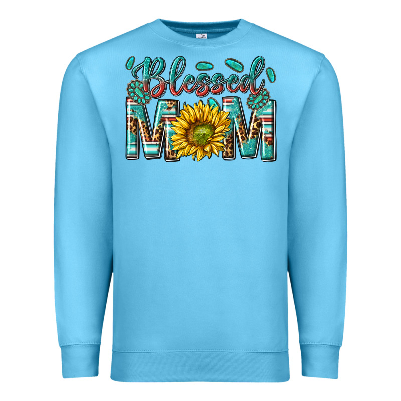 Western Blessed Mom With Sunflower Premium Sweatshirt by texasbilliewilder | Teevron