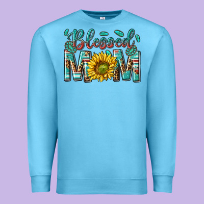 Western Blessed Mom With Sunflower Premium Sweatshirt Designed By Texasbilliewilder