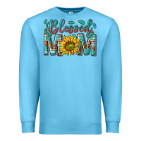 Ocean Blue western blessed mom with sunflower Premium Sweatshirt - texasbilliewilder