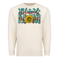 Sandshell western blessed mom with sunflower Premium Sweatshirt - texasbilliewilder