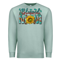Seafoam western blessed mom with sunflower Premium Sweatshirt - texasbilliewilder