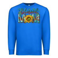 True Royal western blessed mom with sunflower Premium Sweatshirt - texasbilliewilder