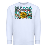 White western blessed mom with sunflower Premium Sweatshirt - texasbilliewilder