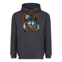 Smoke Wolf And Feathers Heavyweight Hoodie - RanaPortraitStore