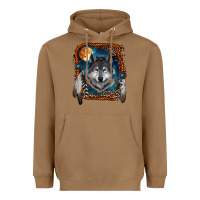 Toasted Coconut Wolf And Feathers Heavyweight Hoodie - RanaPortraitStore