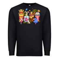 Black cartoon characters coffee cups Premium Sweatshirt - Zillion Design Studio
