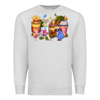 Dove Grey cartoon characters coffee cups Premium Sweatshirt - Zillion Design Studio