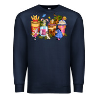 Navy cartoon characters coffee cups Premium Sweatshirt - Zillion Design Studio