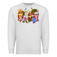 Oatmeal Heather cartoon characters coffee cups Premium Sweatshirt - Zillion Design Studio