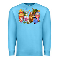 Ocean Blue cartoon characters coffee cups Premium Sweatshirt - Zillion Design Studio