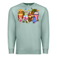 Seafoam cartoon characters coffee cups Premium Sweatshirt - Zillion Design Studio