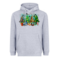 Heather Grey christmas trees with hockey Heavyweight Hoodie - Zillion Design Studio