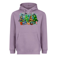 Lavender christmas trees with hockey Heavyweight Hoodie - Zillion Design Studio