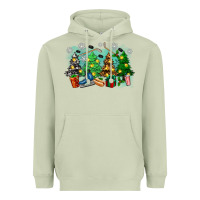 Matcha christmas trees with hockey Heavyweight Hoodie - Zillion Design Studio