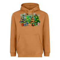 Meerkat christmas trees with hockey Heavyweight Hoodie - Zillion Design Studio