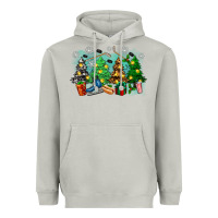 Moon Dust christmas trees with hockey Heavyweight Hoodie - Zillion Design Studio