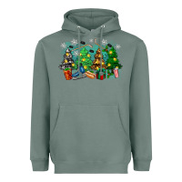 Sage christmas trees with hockey Heavyweight Hoodie - Zillion Design Studio